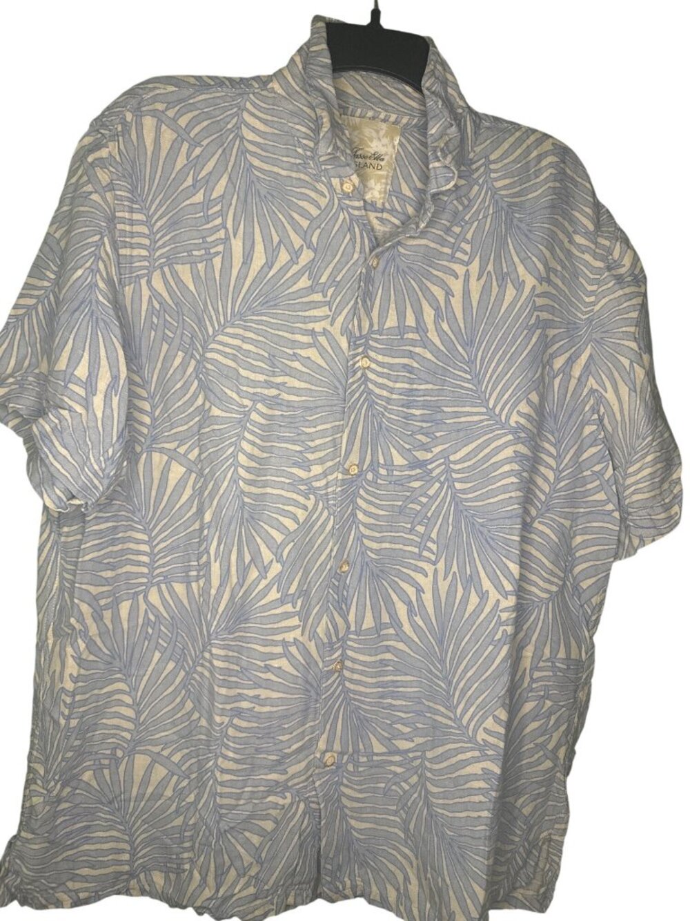 Tasso Elba Island  XL Silk Linen Button Down Coastal Luxe Resort Shirt